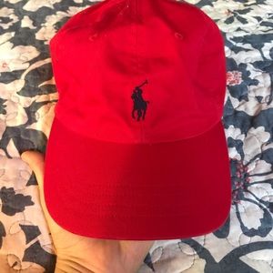 Red polo hat